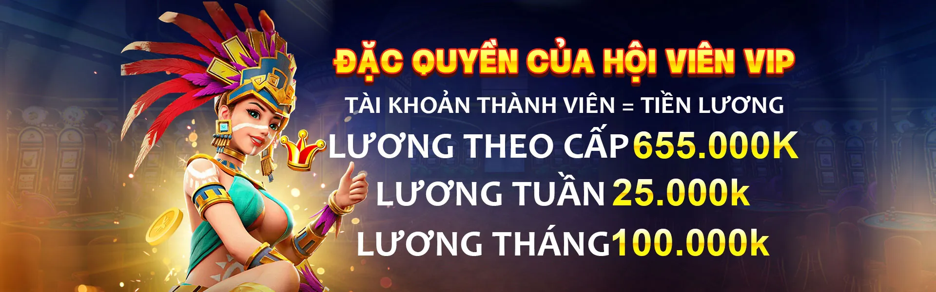 Hình ảnh chương trình VIP ga65 game bài với biểu tượng vàng và trải nghiệm độc quyền